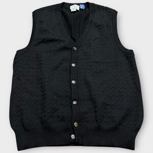Vintage H. Stockton & Atlanta Mens Medium 100% Pure Merino Wool Vest Dad Grandpa